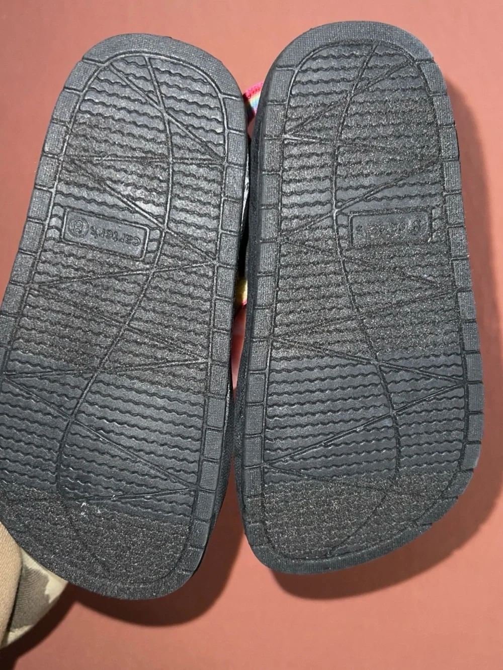 Carter's Rainbow Strap Black Footbed Kids Sandals
